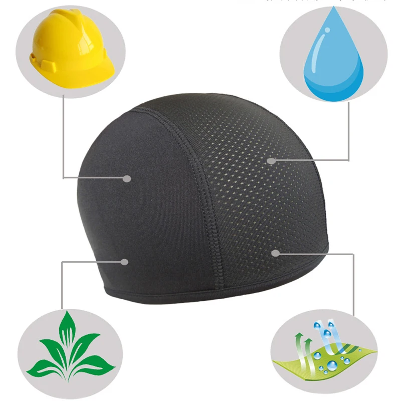 Unisex Cap Quick Drying Hat Cycling Motorbike Under helmet Outdoor Black