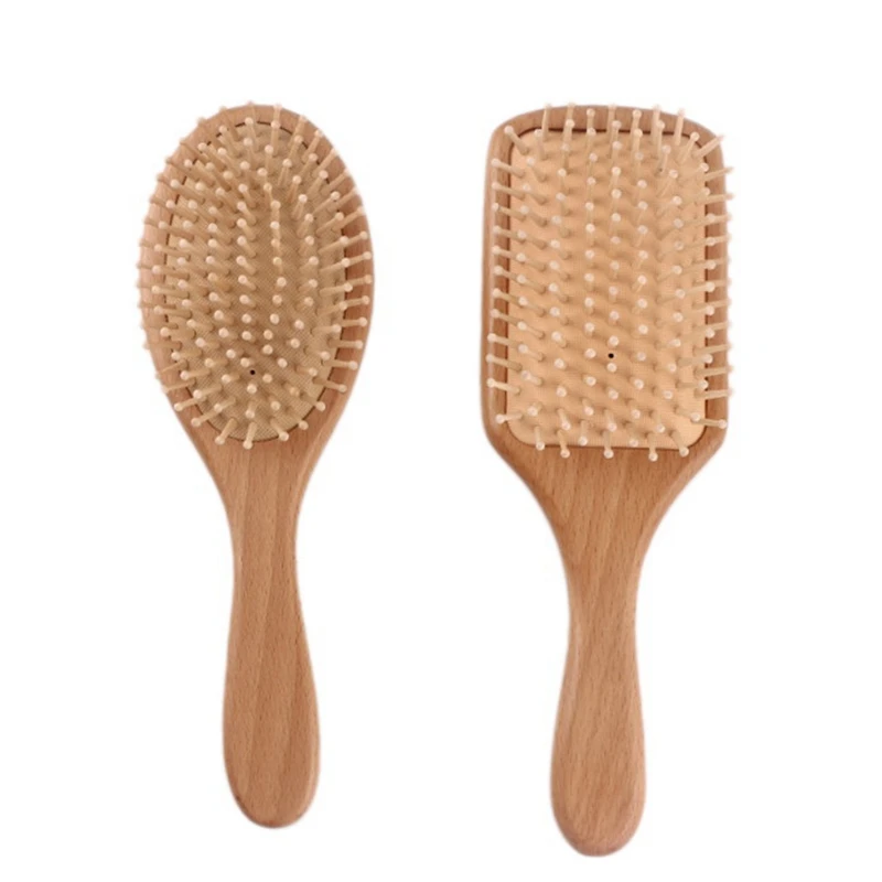 

2Pcs Wooden Paddle Hair Brush Detangling Brush Hairbrush Scalp Massage Hair Comb,Hair Care Healthy Bamboo Comb