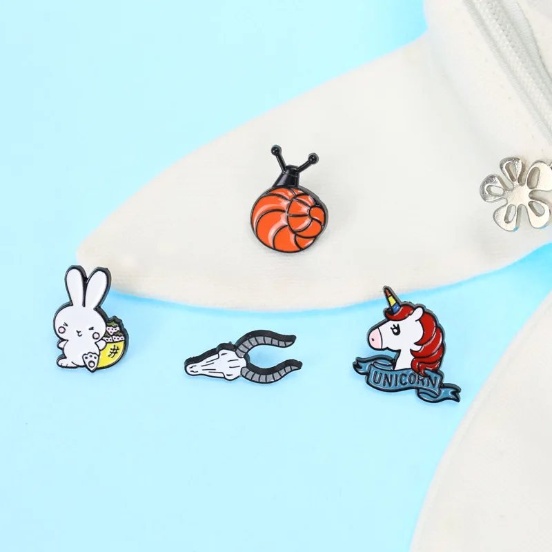 Трусики с рисунком улитки брошь в виде единорога модные кролик Головы Быка детей