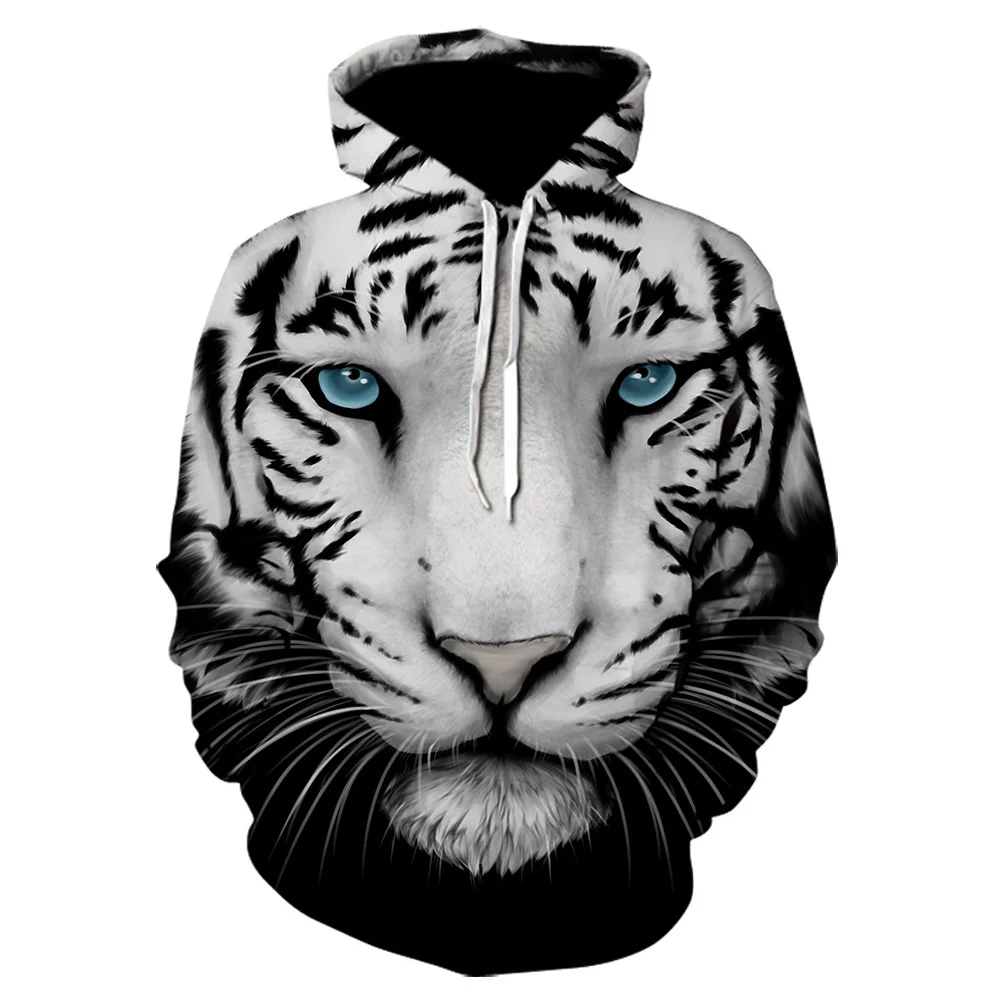 

Animal King Tiger 3D Printed With Hood Sweatshirt Tops Men and Women Funny Street Fashion Casual Trend Sport oversized sweaters