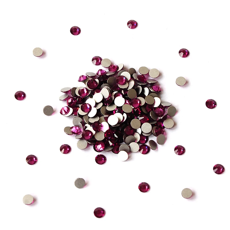 Фуксия цвет стразы s украшения для ногтей без фиксации из стекла и камня все
