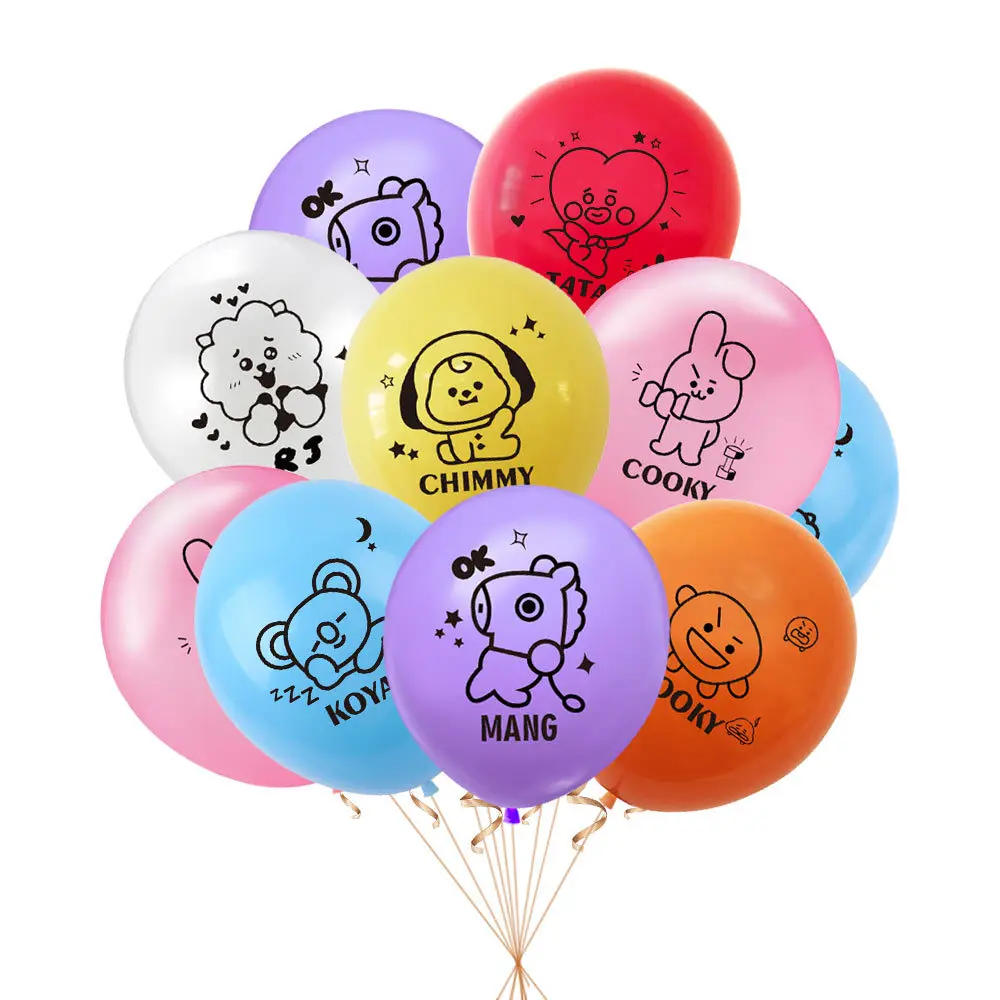 Decoraciones de fiesta con tem&aacute;tica de estrella coreana, globos impresos, cartel de feliz cumplea&ntilde;os, adornos de pastel de personaje Streamer, decoraci&oacute;n de fiesta para habitaci&oacute;n de ni&ntilde;os-3