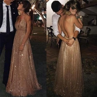 luxury sparkly prom dresses 2020 spaghetti backless sweep train special occasion dress sequin formal party evening gowns cheap
