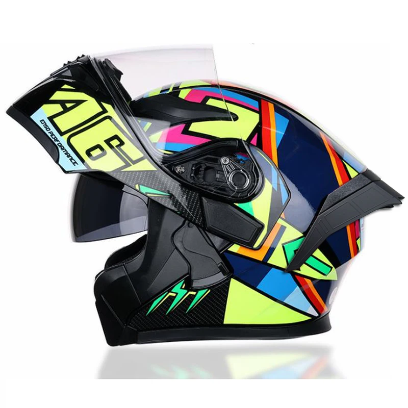 Модульный откидной мотоциклетный шлем JIEKAI 902 с двойным объективом и внутренним