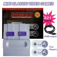 drop super hd output retro classic handheld video game player tv mini game console built in 821 games with dual gamepad