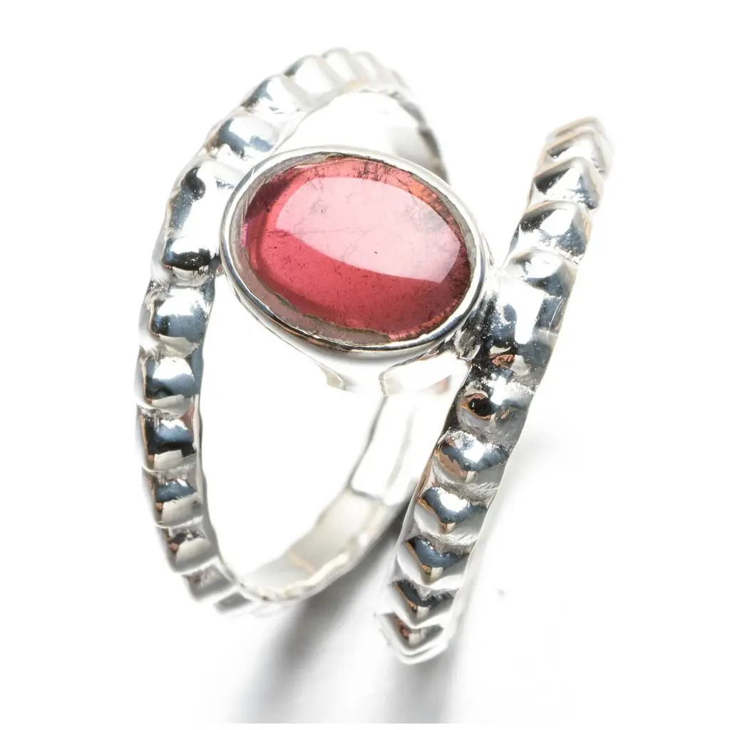 Кольцо из 925 пробы серебра с натуральным аметистом американский размер 7 75