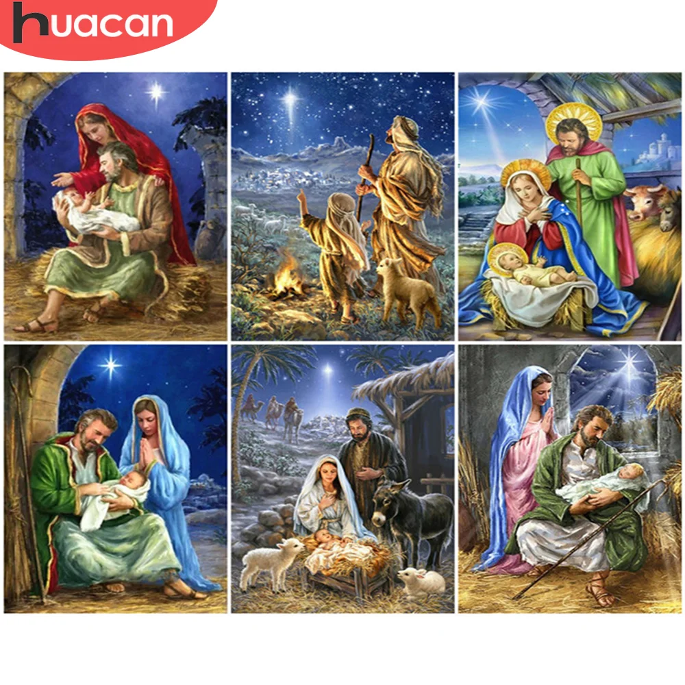 

HUACAN Paint By Number Jesus DIY Pictures By Numbers Portrait Kits Hand Painted Painting Art Drawing On Canvas Gift Home Decor