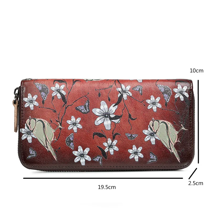 Женские кошельки и Johnature из натуральной кожи с ручной росписью в стиле ретро