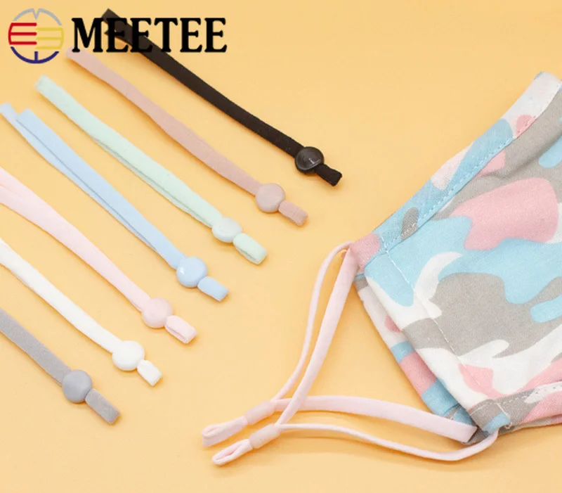 

Meetee 20/50M 5mm Colorful Nylon Elastic Band Hollow Flat Ear Straps Rope DIY Hanging Ears Rubber Cord Sewing Accessories EB057