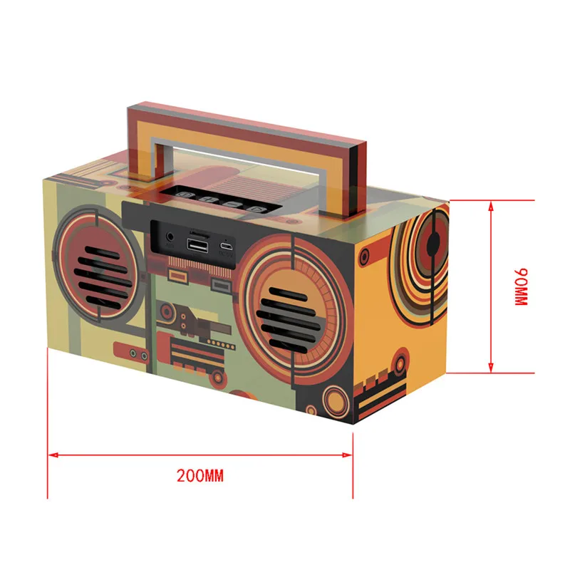 TWS ретро портативный Bluetooth динамик беспроводной театральный сабвуфер TF открытый