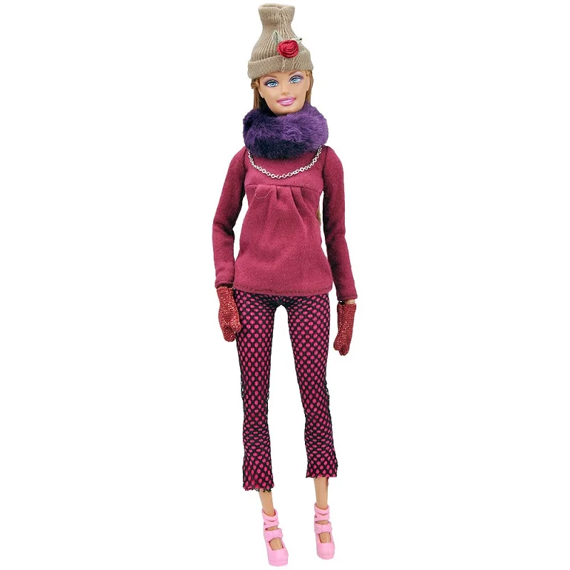 set G no doll Один комплект одежды для куклы для принцессы Барби 1/6 модные наряды крутая зимняя одежда супер модельное пальто аксессуары для куклы подарок для девочки - Цвет: set G no doll
