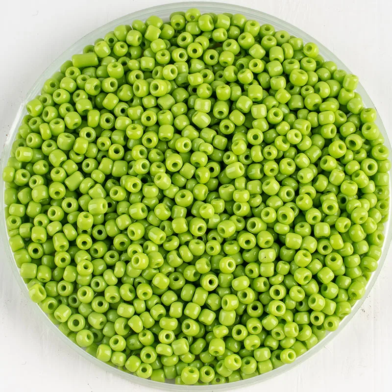 Оптовая продажа Зеленые Бусины из семян шт. 2 мм чешские бусины изготовление