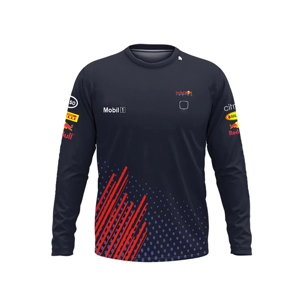 

F1 Formula One 2020 Maximum Long Sleeve T-Shirt Champion Style Navy Blue Red Spot Top Clothing Summer Commemorative Style