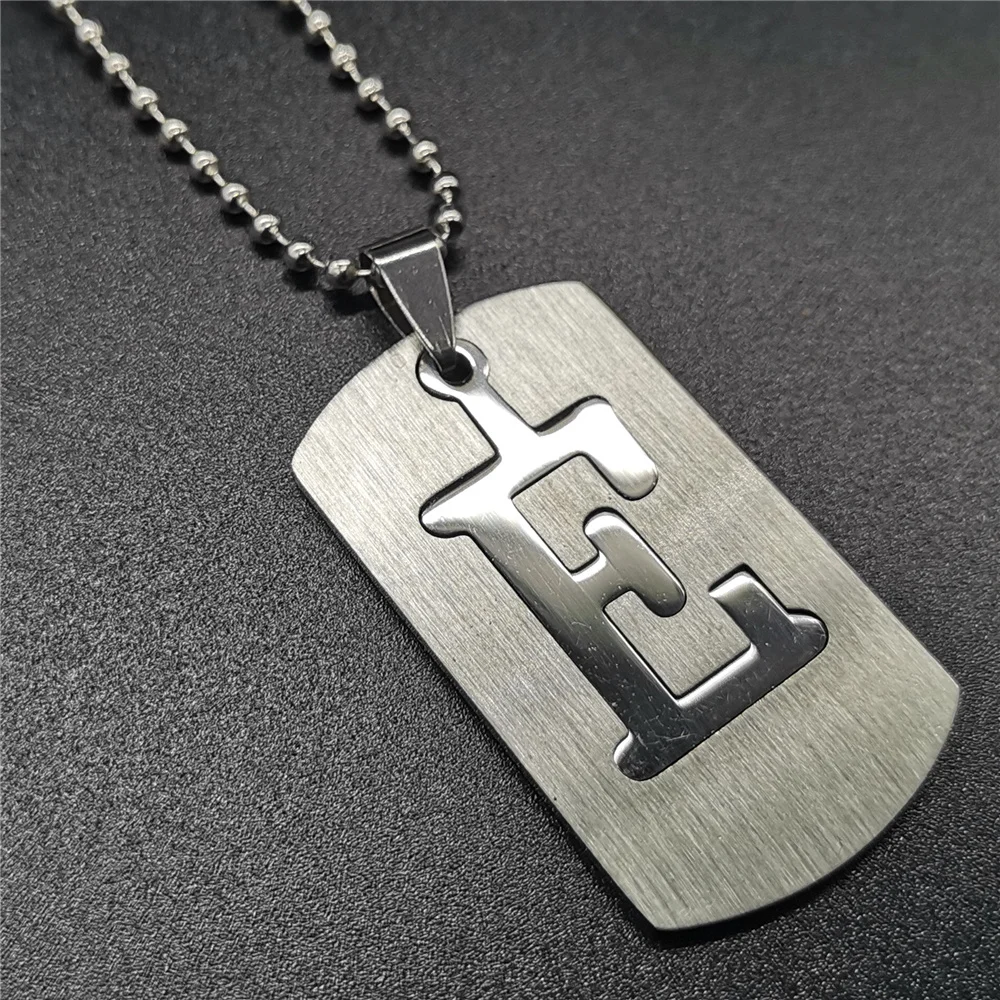 

Letter Necklaces Stainless Steel Fashion Vintage Black Men Necklaces Pendant Necklaces For Women Female Male Jewelry
