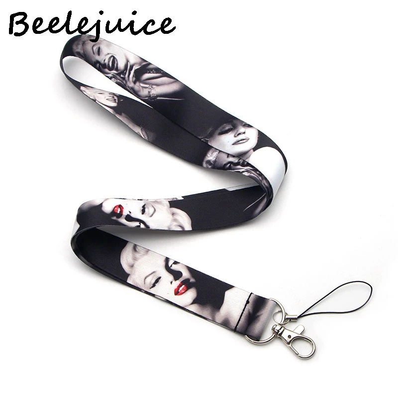 

Marilyn Monroe Audrey Hepburn Art Key Chain webbings ribbons Neck Strap for Phone Keys ID Card Cartoon Lanyards