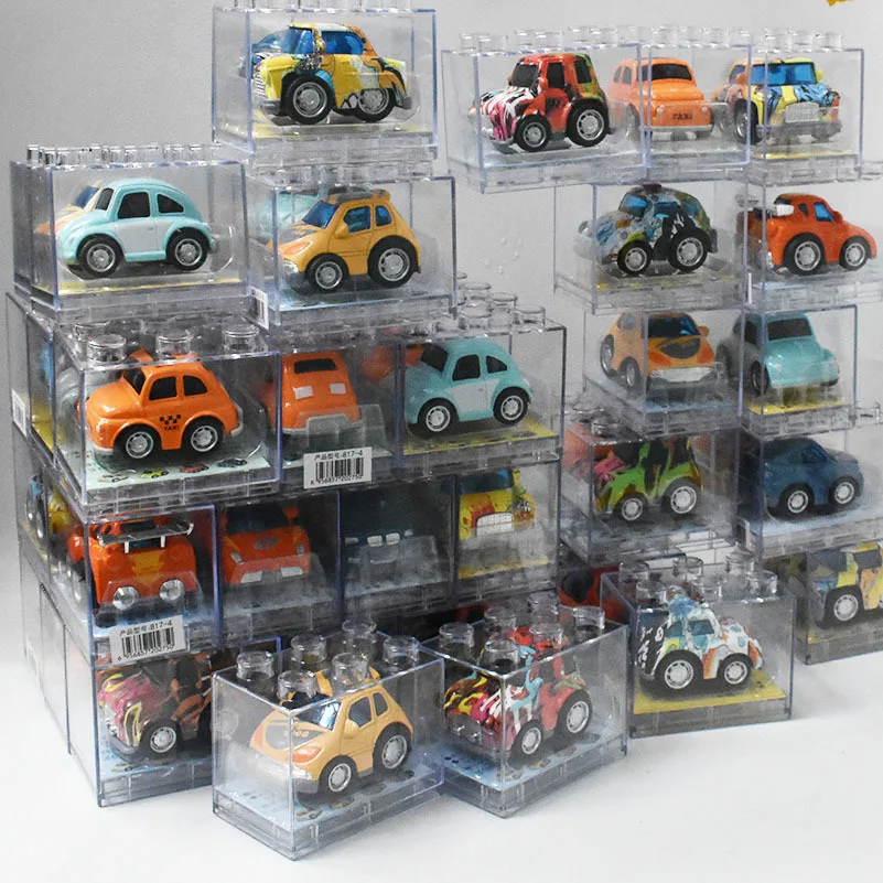 

3Pcs/ A Lot Transparent Display Of Boxed Alloy Pull Back Simulation Car Model Children Toys