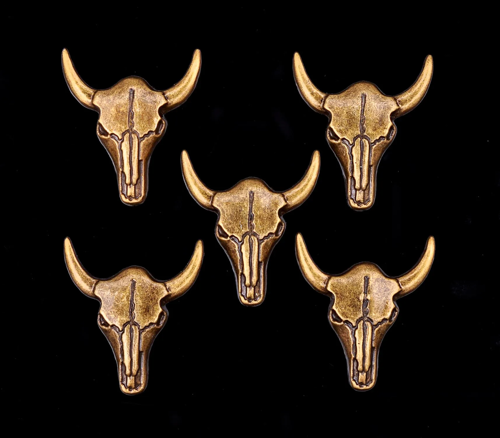 10 шт. Твердый латунный западный ковбой Техасский бык Buffalo Longhorn Голова Череп кожевенное ремесло Bridle Conchos Западный Декор отвертка