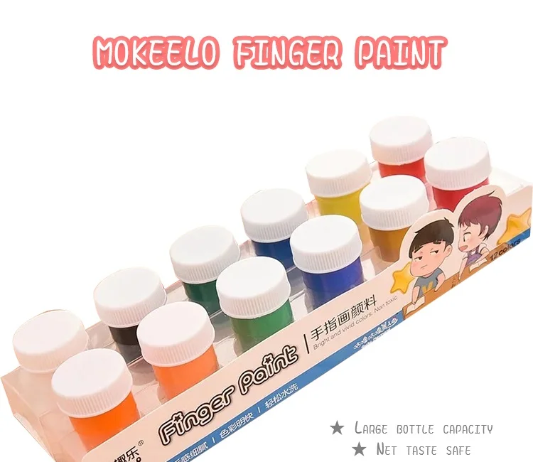 MOKEELO 301/3080 каваи пигментная краска для пальцев Медведь Форма Набор для вышивания стразами безопасность экологически моющиеся граффити для ребенка