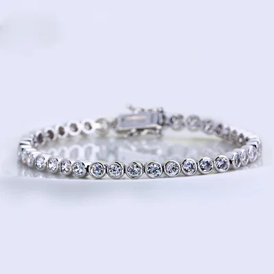 Женский браслет из серебра 925 пробы с платиновым покрытием | Украшения и