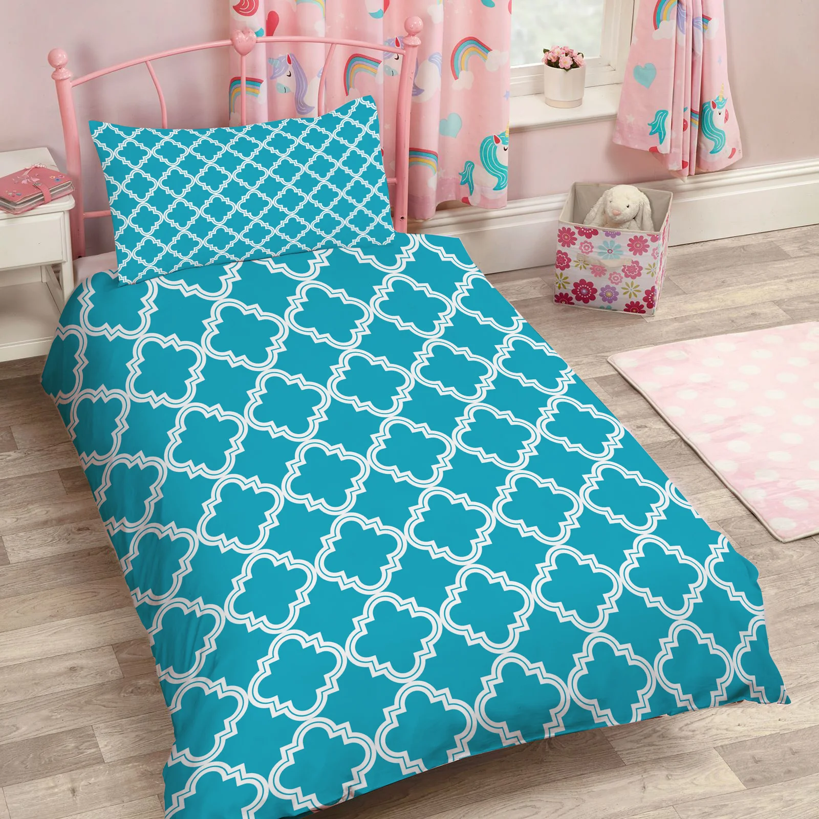 Blue Moroccan Geometric Checks Duvet Cover Pillow Case Quilt Set Bedclothes Single Bedding Sets For Bed | Дом и сад