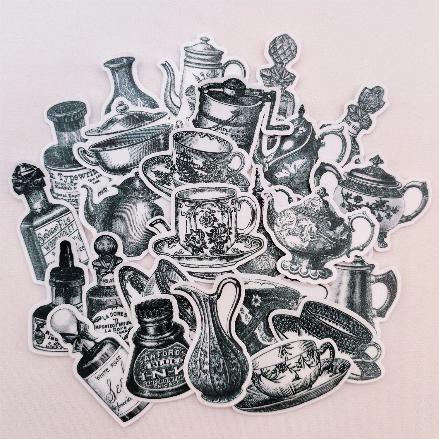 

Винтажная кружка в виде бутылочки, 28 шт., наклейка, сделай сам, скрапбукинг, нижняя часть журнала, коллаж, альбом для дневника, счастливый еже...