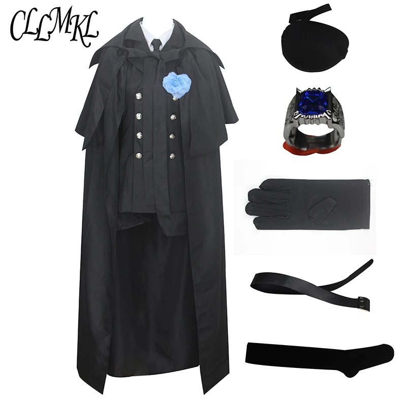 Черный Дворецкий Косплей Ciel Phantomhive Черный Косплей Костюм Полный комплект