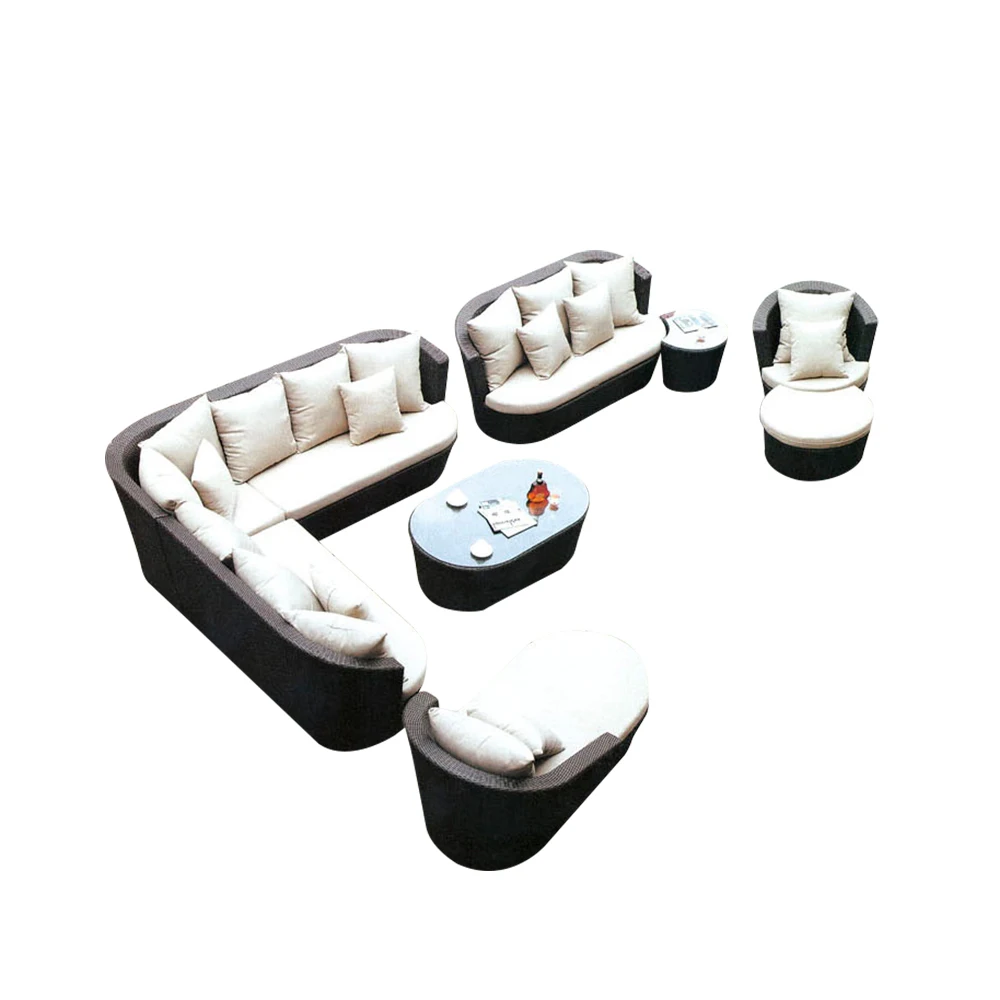 Модный Lesuire плетеный ротанговый уличный диван секционный набор мебели для