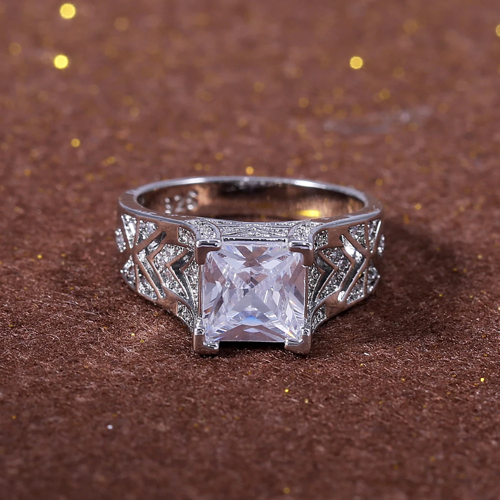 Huitan обручальные кольца с квадратным камнем для женщин Новый готический Подарок