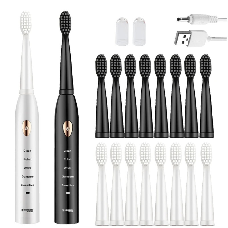

Sonic Toothbrush Adults Electric Toothbrush Rechargeable 4 8 Tooth Brush Heads Oral Nozzle For Toothbrush Dental Sound