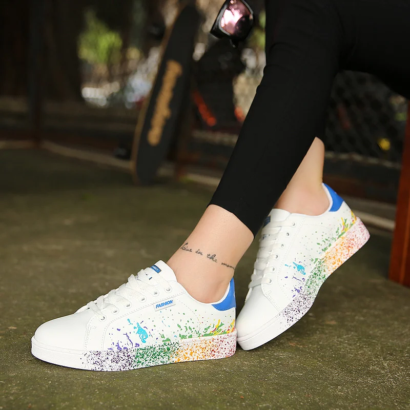 Classic Printed Low-cut White Skateboard Sneakers Men Couples Cheap Sports Shoes Outdoor Comfortable Women Skate Shoes Trainers