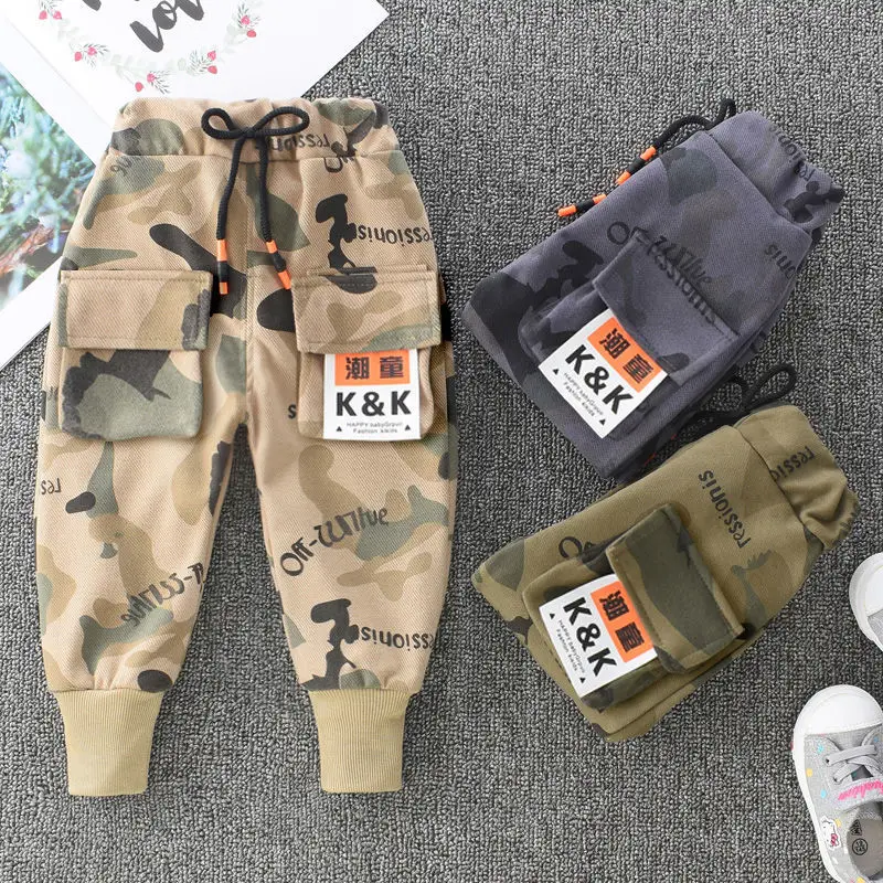 Штаны камуфляжные для мальчиков и девочек весна-осень | Детская одежда обувь