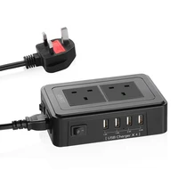portable usb smart power charging socket 4 usb ports 1 2 4a black 10a 2500w environmental protection