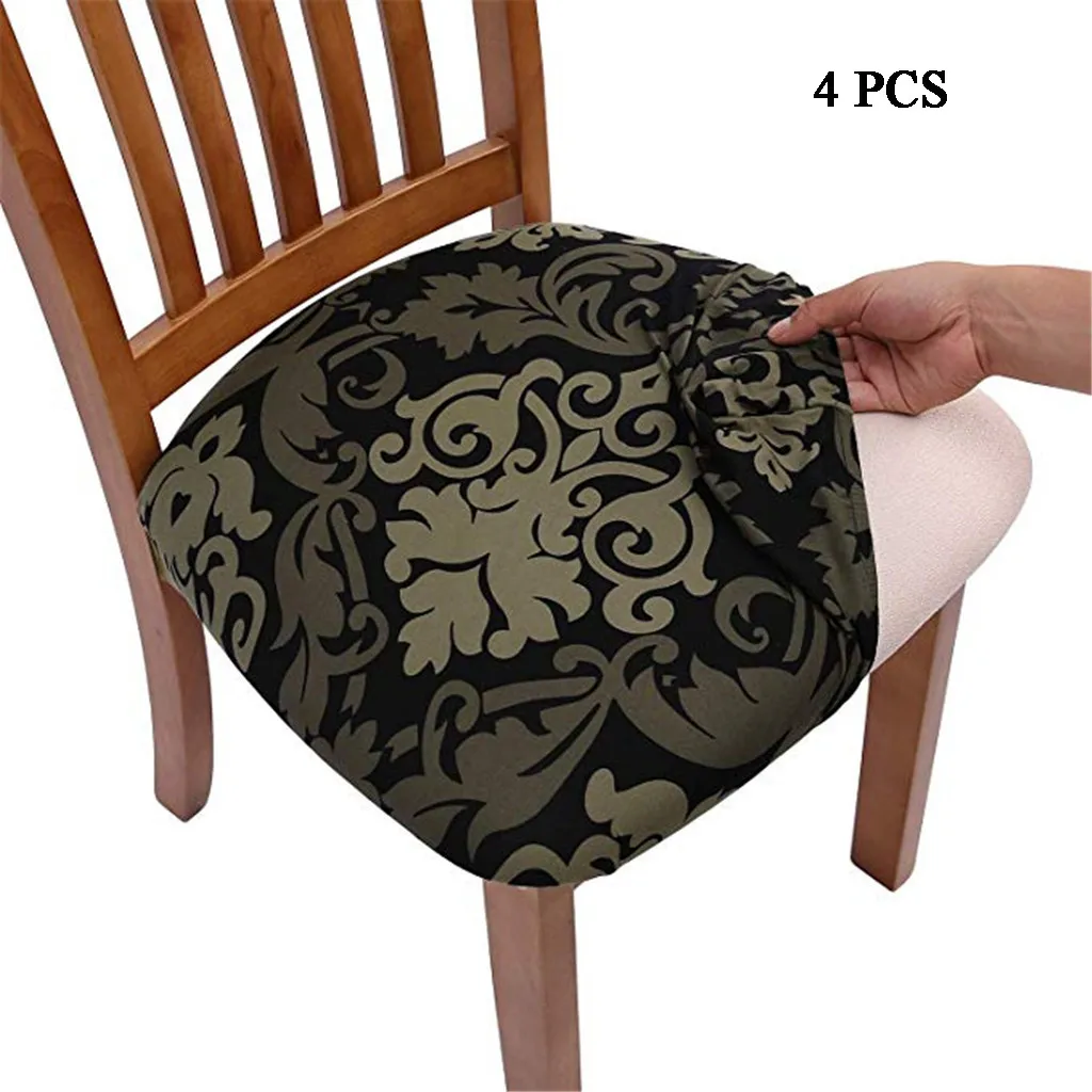Чехлы для стульев с принтом чехлы столовой Защитные дома 4 шт. Эластичный