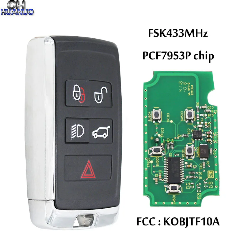 Модифицированный стиль 4 + 1 кнопка FSK433MHz дистанционный ключ с PCF7953P чип PCB плата для