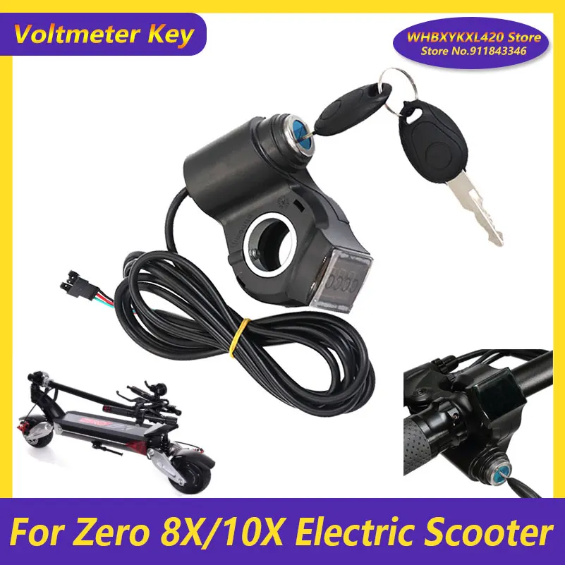 

Electric Bicycle Thumb Throttle Voltmeter Digital Voltage Display Switch Power with Key Lock Bike Finger Thumb Throttle Parts