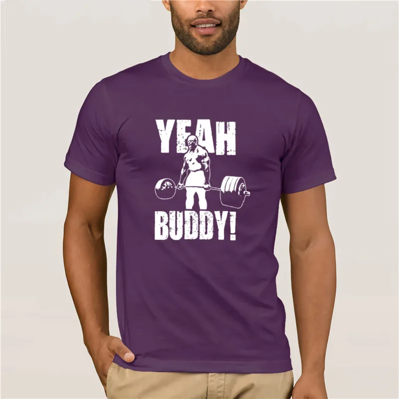 

Top Men's T-shirt Man Yeah Buddy Ronnie Body Building Casual Short Sleeve Round Neck clothing 100% Cotton Print T-Shirt