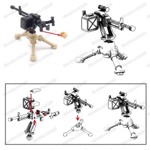 Военный Nsv крупнокалиберный пулемет строительные блоки немецкая армия Мини фигурки с оружием спецназа Ww2 Moc Рождественский подарок для ребенка игрушки