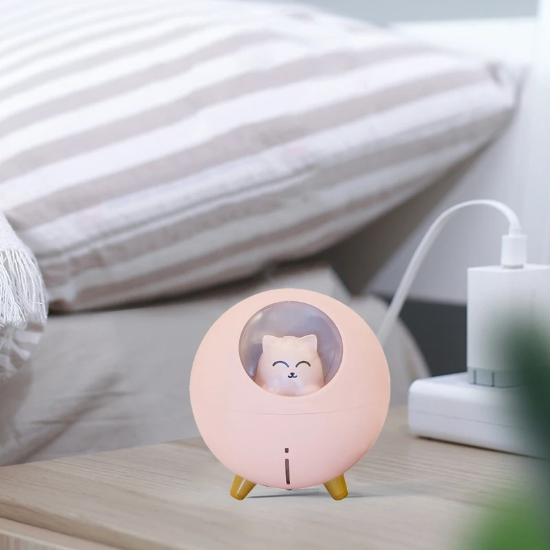 

Mini Humidifier Cute Cat Usb Desktop Humidifier with Night Light Humidifier for Bedroom Home Office