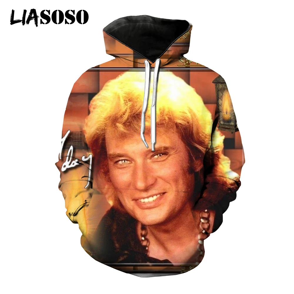 

New Popular Johnny Hallyday French Hoodies 3D Printing Fashion Rock T Shirt Hip Hop Hoodie Sweatshirts Casual Tops