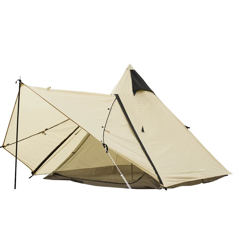 

Waterproof Windproof Double Layers Outdoor Camping Indian Pyramid Tent Wild Large Space Spire Shelter Survival Equipment
