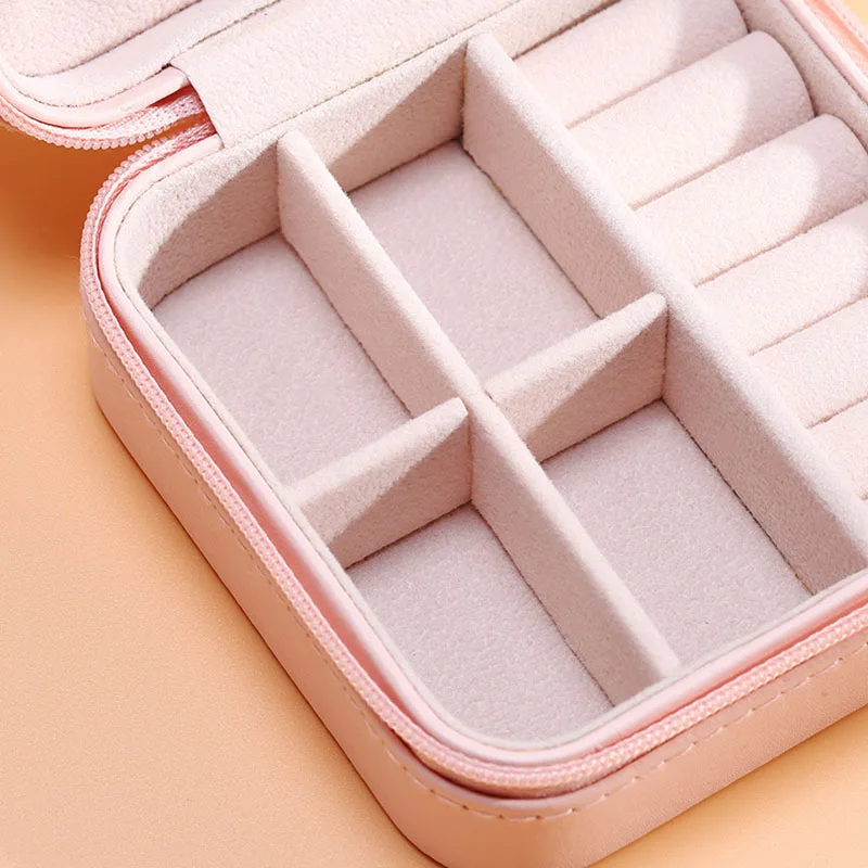 

PU single-layer simple storage jewelry box Creative portable jewelry storage box Earrings earrings ring small jewelry box
