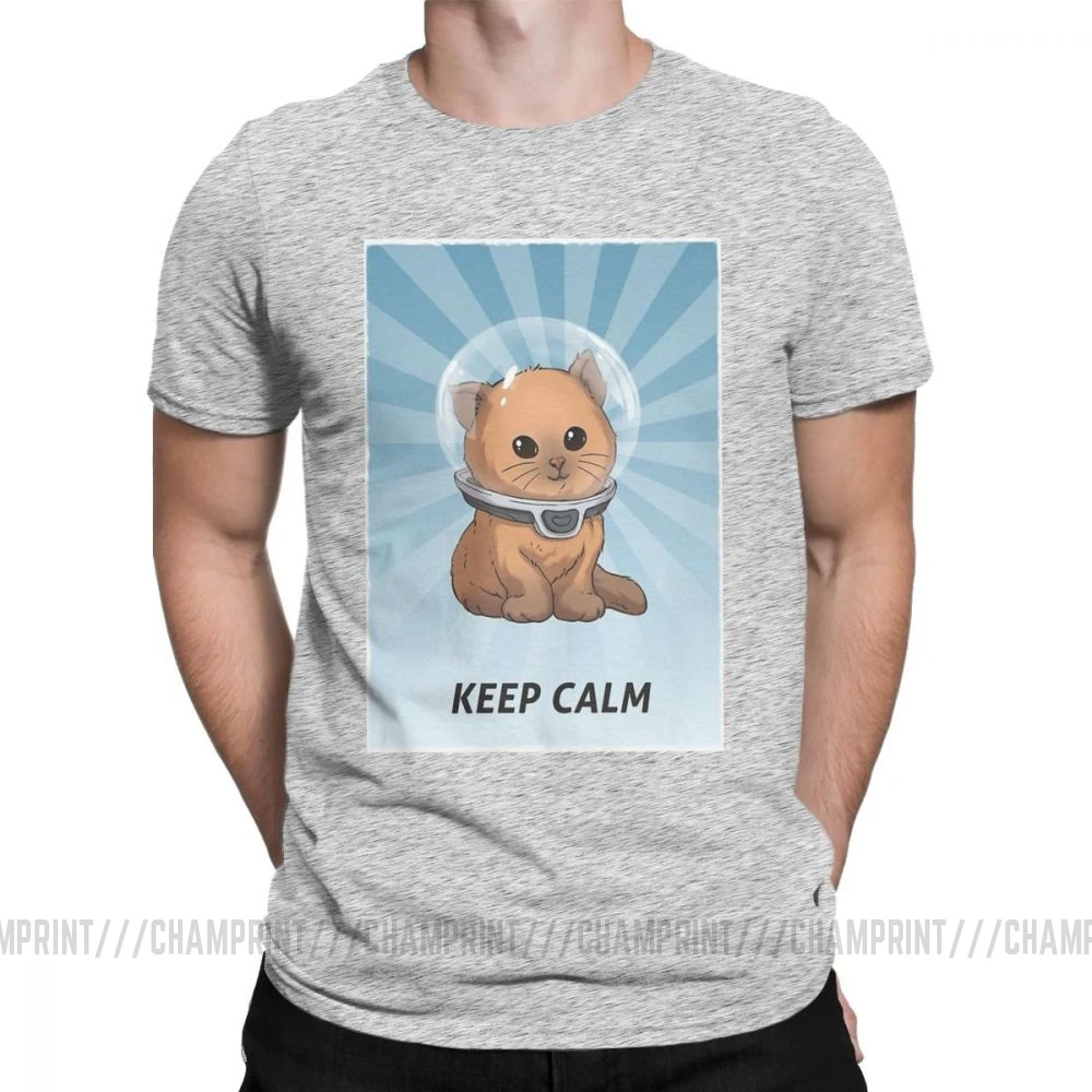 Винтаж Subnautica Keep Calm майки котенок для мужчин чистый хлопок футболки игры море Левиафан жнец Дайвинг рыба короткий рукав тройник - Цвет: Серый