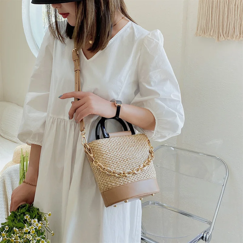 

Summer Straw Bags For Women Small Beach Crossbody Shoulder Bag Female Travel Handbags