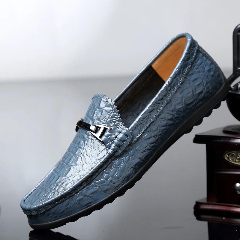 Лоферы мужские кожаные Нескользящие на плоской подошве | Обувь