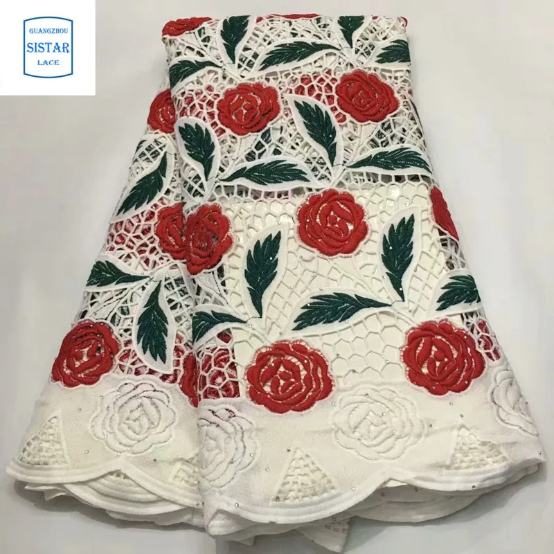 Nigerian Cord Lace Fabric Embroidery 2020 High Quality Blue African Cotton for Wedding Dress | Аксессуары для одежды