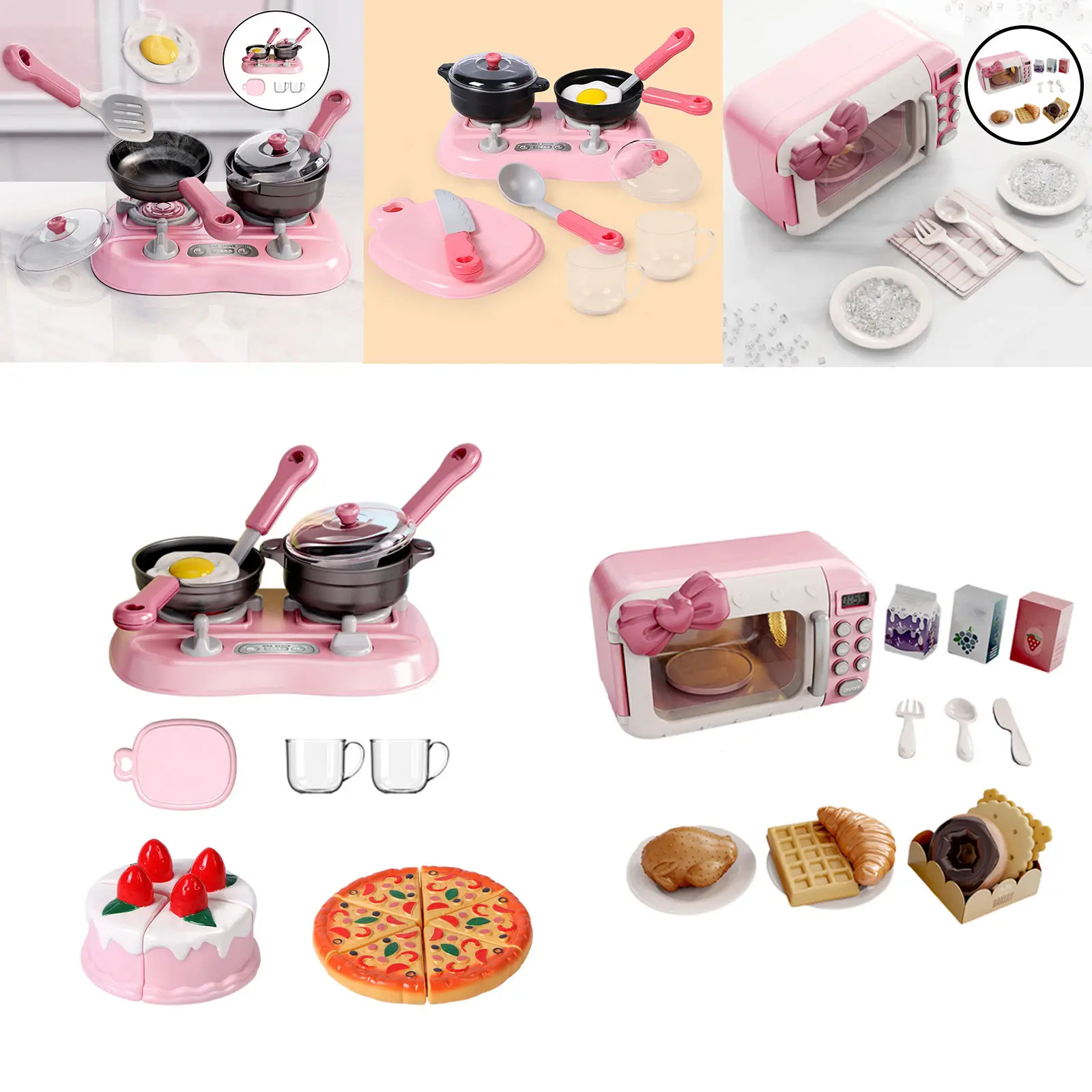 

Kids Kitchen Pretend Play Toys Cooking Utensils Accessories Kitchen Playset Simulation Kitchenware for Toddlers Children