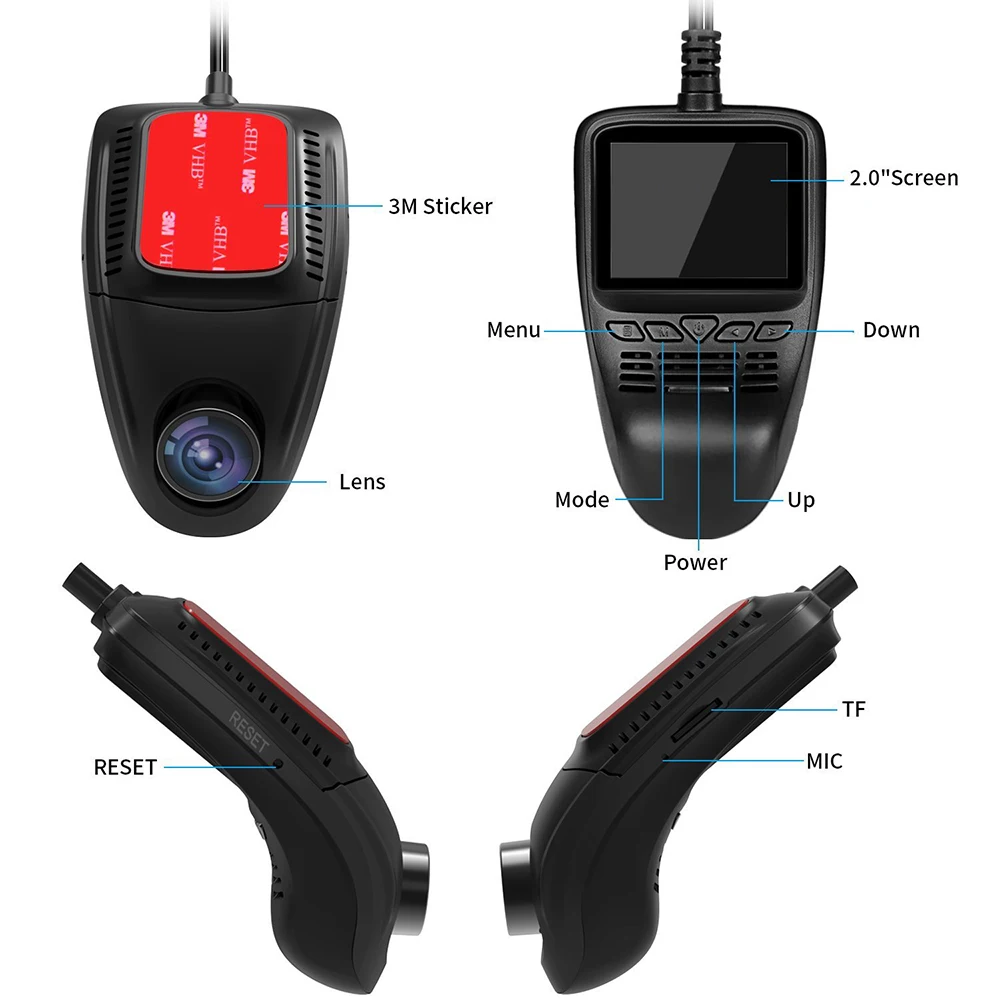 Видеорегистраторы для автомобилей 2 0 &quotFull HD 1440P с функцией Wi Fi Двойной объектив