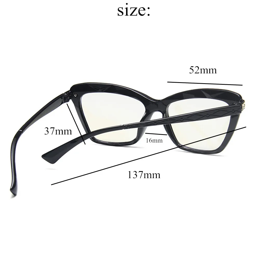 

Women Fashion Cat Eye Anti Blue Light Glasses Cat Eye Black Frame Blue Light Blocking Computer Clear Lens Eyewear Eyeglasses