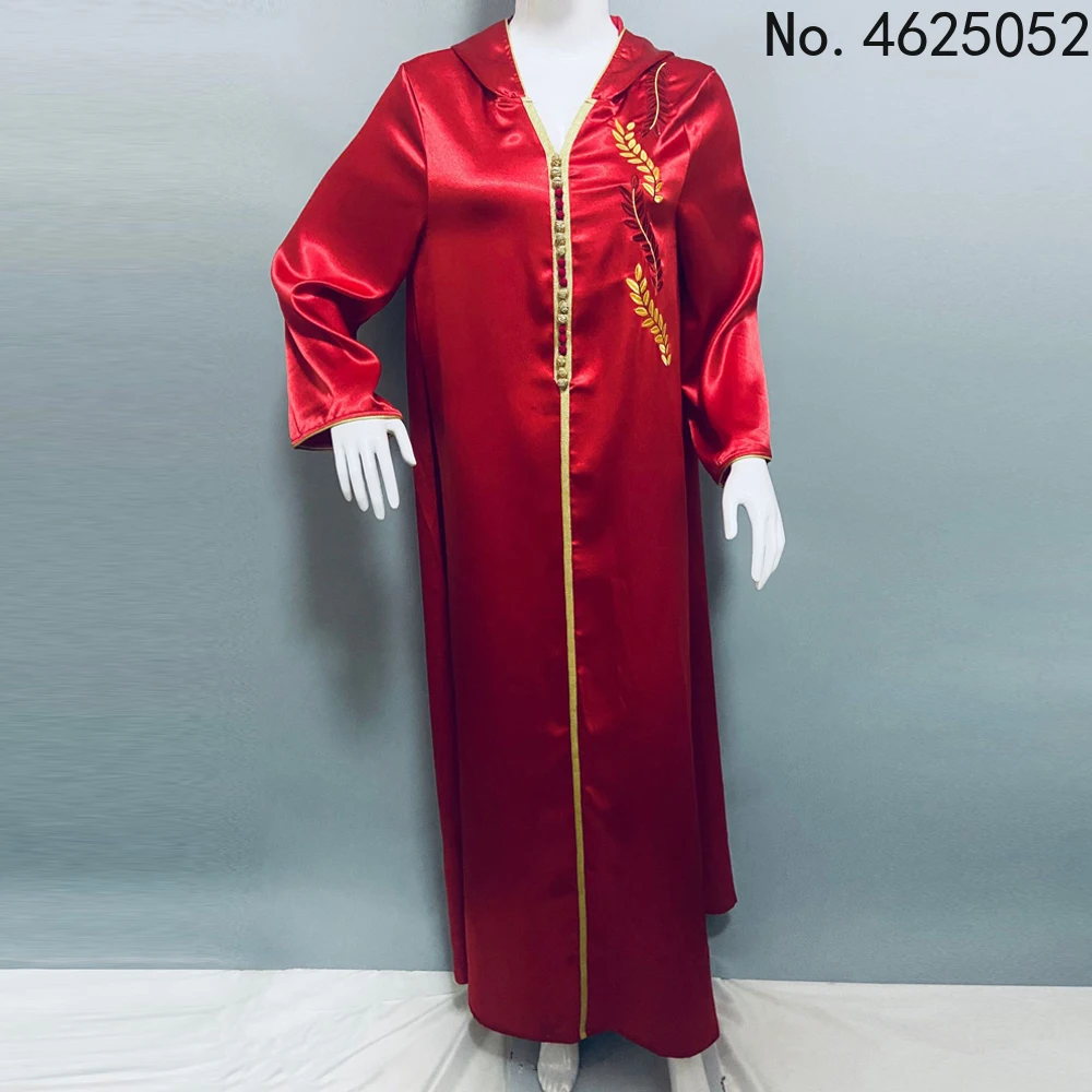 Длинное женское платье Djellaba красная Abaya скромное в арабском стиле мусульманском