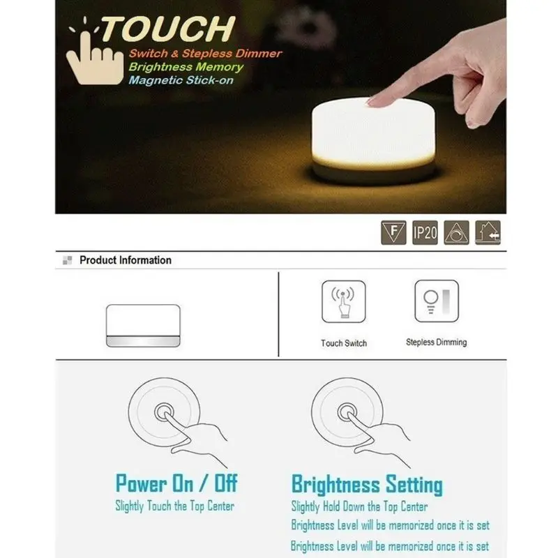 

Dimmable LED Night Light Touch Lights Portable Lamp for Room Bedside Bedroom Nursery Lamp